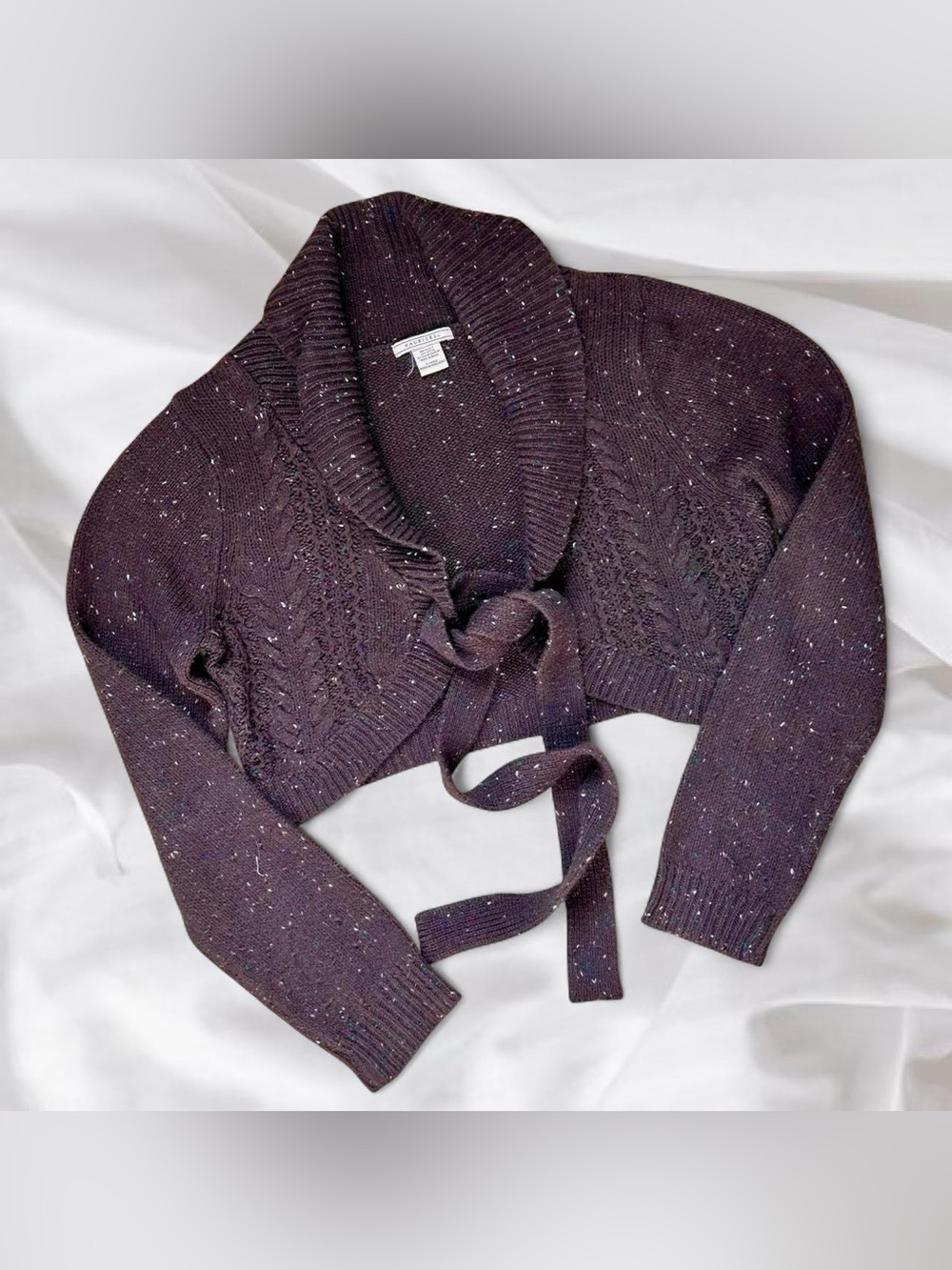 Brown Tie Up Bolero Sweater